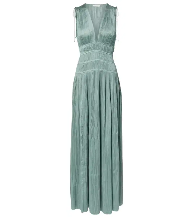 Ulla Johnson Tasneem satin plissé gown