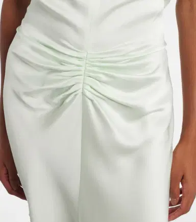 Victoria Beckham Gathered satin minidress | Thumbnail 2 Victoria Beckham Gathered satin minidress | Thumbnail 2