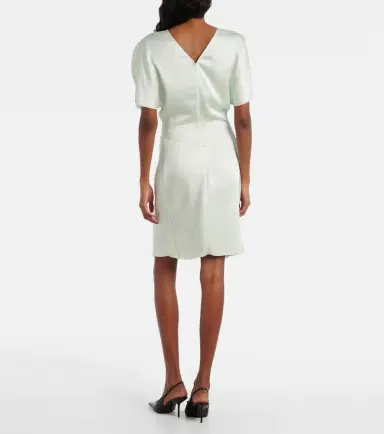 Victoria Beckham Gathered satin minidress | Thumbnail 3 Victoria Beckham Gathered satin minidress | Thumbnail 3