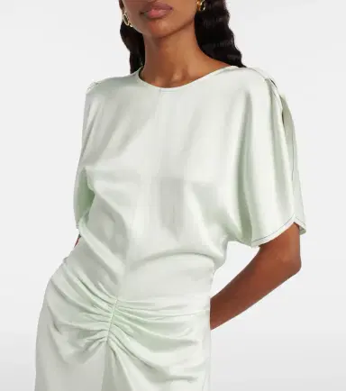 Victoria Beckham Gathered satin minidress | Thumbnail 4 Victoria Beckham Gathered satin minidress | Thumbnail 4