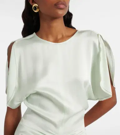 Victoria Beckham Gathered satin minidress | Thumbnail 5 Victoria Beckham Gathered satin minidress | Thumbnail 5