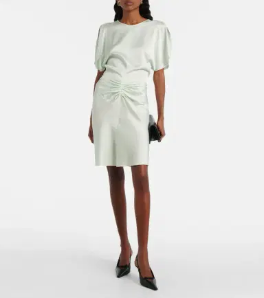 Victoria Beckham Gathered satin minidress | Thumbnail 6 Victoria Beckham Gathered satin minidress | Thumbnail 6