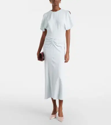 Victoria Beckham Gathered midi dress | Thumbnail 3 Victoria Beckham Gathered midi dress | Thumbnail 3