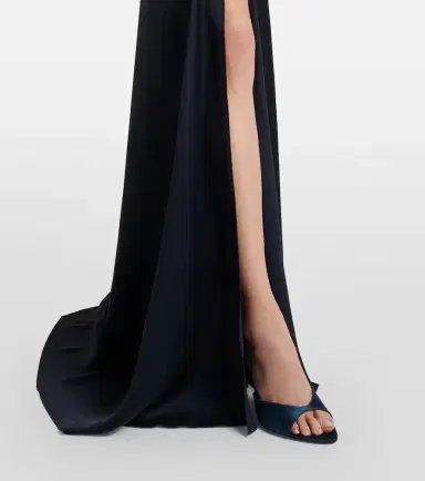 Victoria Beckham Chain-detail draped crêpe satin gown | Thumbnail 6
