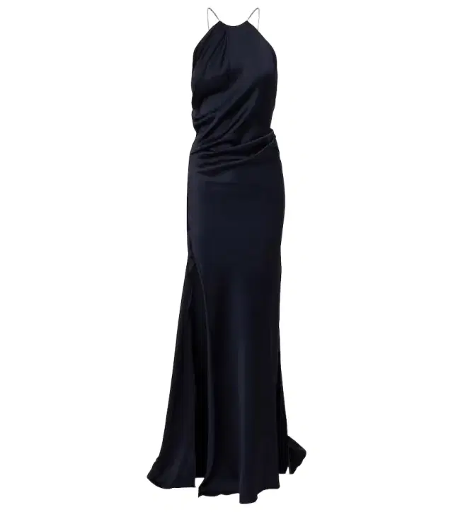 Victoria Beckham Chain-detail draped crêpe satin gown