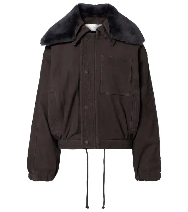 Victoria Beckham Shearling-trimmed suede blouson jacket