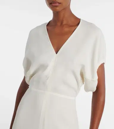 Victoria Beckham Edith crêpe satin midi dress | Thumbnail 2 Victoria Beckham Edith crêpe satin midi dress | Thumbnail 2