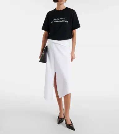 Victoria Beckham Printed cotton jersey T-shirt | Thumbnail 4