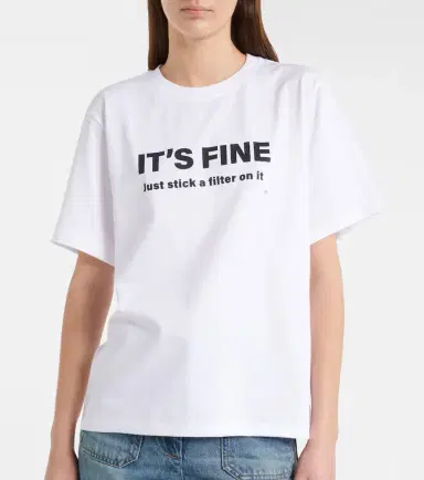 Victoria Beckham Printed cotton jersey T-shirt | Thumbnail 5