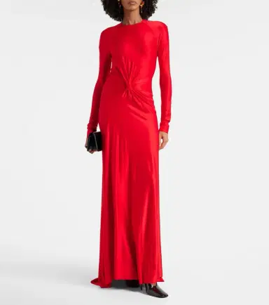 Victoria Beckham Gathered jersey maxi dress | Thumbnail 6