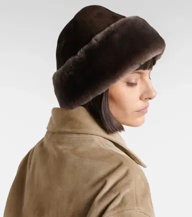 Nour Hammour Toki suede and shearling hat | Thumbnail 5 Nour Hammour Toki suede and shearling hat | Thumbnail 5