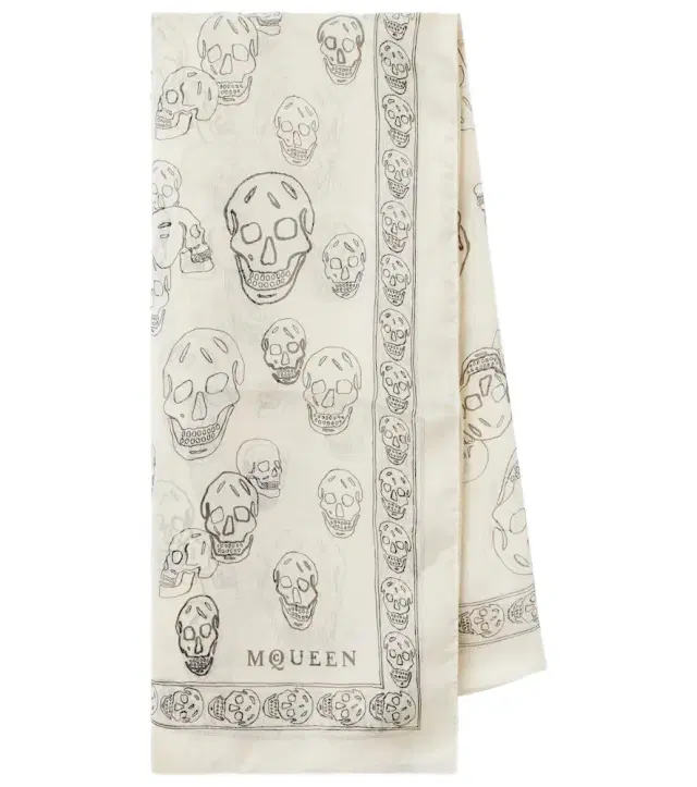 Skull silk scarf