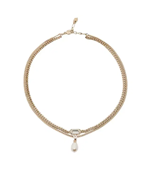 McQueen Skull embellished necklace