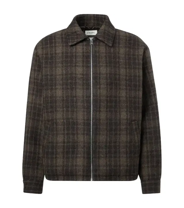 Frame Checked virgin wool blouson jacket