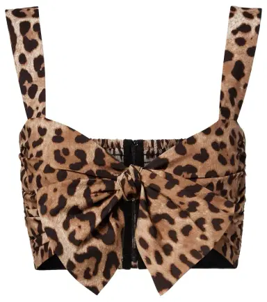 Dolce & Gabbana Leopard-print cotton crop top | Thumbnail 1