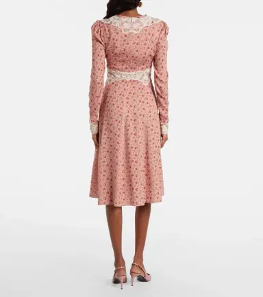 Dolce & Gabbana Floral silk-blend midi dress | Thumbnail 3