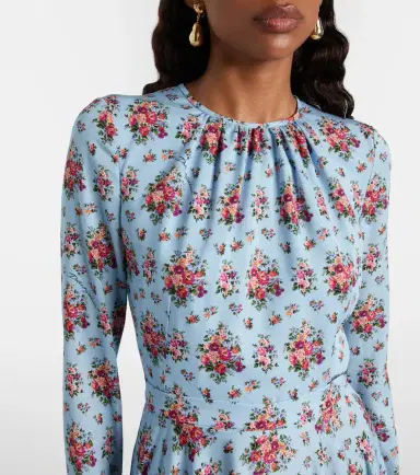 Dolce & Gabbana Floral silk-blend midi dress | Thumbnail 3