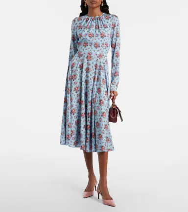 Dolce & Gabbana Floral silk-blend midi dress | Thumbnail 6