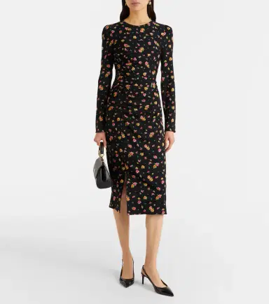 Dolce & Gabbana Floral silk-blend midi dress | Thumbnail 3