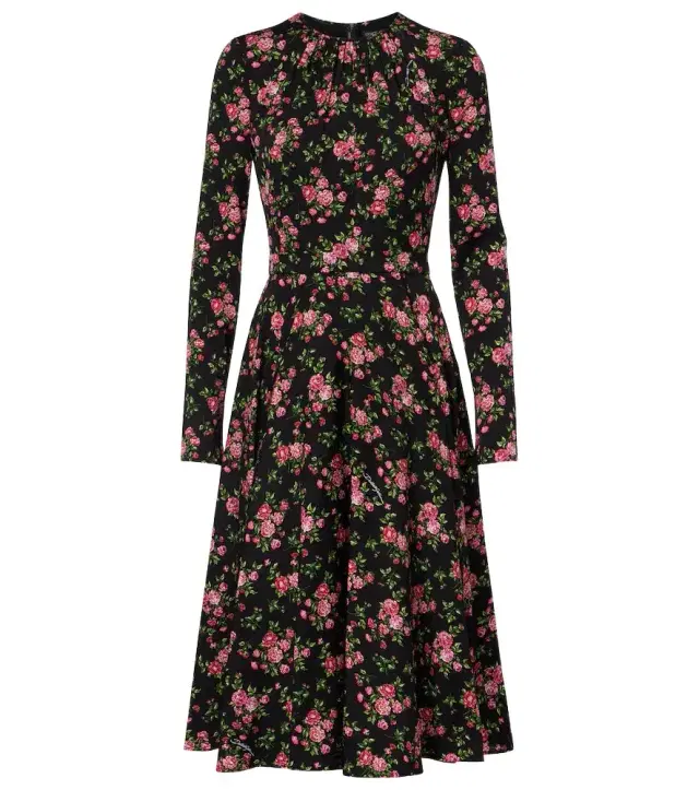 Floral silk-blend midi dress