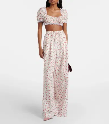 Dolce & Gabbana Floral cotton-blend poplin wide-leg pants | Thumbnail 2 Dolce & Gabbana Floral cotton-blend poplin wide-leg pants | Thumbnail 2