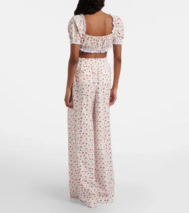 Dolce & Gabbana Floral cotton-blend poplin wide-leg pants | Thumbnail 4 Dolce & Gabbana Floral cotton-blend poplin wide-leg pants | Thumbnail 4