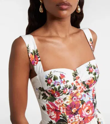 Dolce & Gabbana Floral cotton bustier dress | Thumbnail 3 Dolce & Gabbana Floral cotton bustier dress | Thumbnail 3