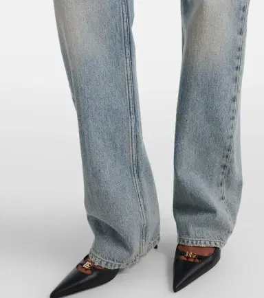Dolce & Gabbana Leather-trimmed straight jeans | Thumbnail 4 Dolce & Gabbana Leather-trimmed straight jeans | Thumbnail 4
