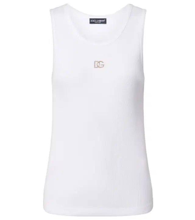 DG embellished ribbed-knit cotton tank top