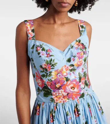 Dolce & Gabbana Floral cotton bustier dress | Thumbnail 6