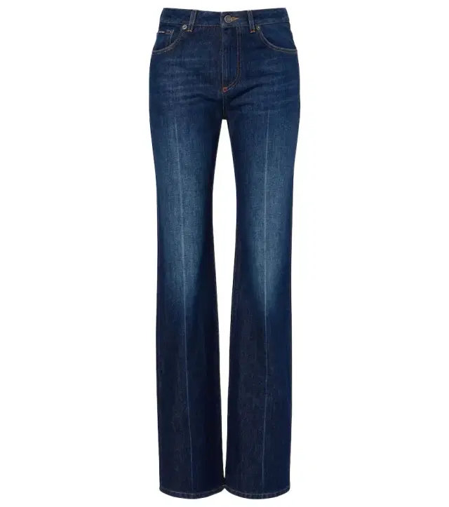 Mid-rise flared jeans