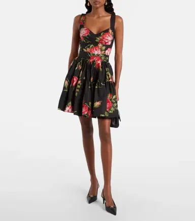 Dolce & Gabbana Floral cotton-blend bustier top | Thumbnail 2