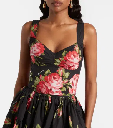 Dolce & Gabbana Floral cotton-blend bustier top | Thumbnail 4