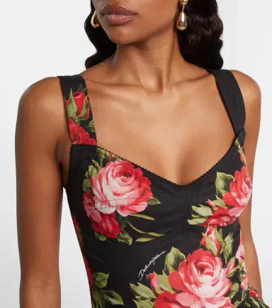 Dolce & Gabbana Floral cotton-blend bustier top | Thumbnail 5