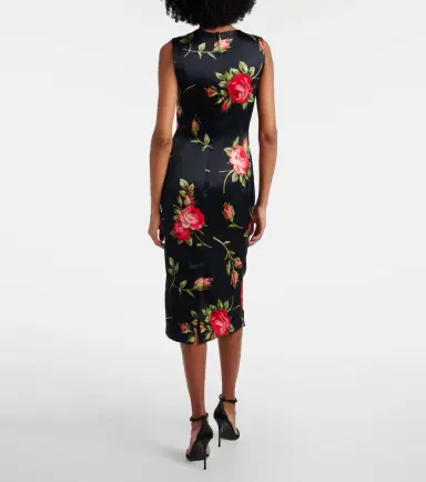 Dolce & Gabbana Floral satin midi dress | Thumbnail 2