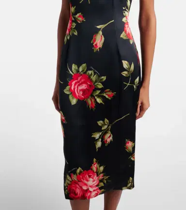 Dolce & Gabbana Floral satin midi dress | Thumbnail 5
