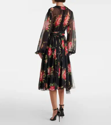 Dolce & Gabbana Floral silk midi dress | Thumbnail 2 Dolce & Gabbana Floral silk midi dress | Thumbnail 2