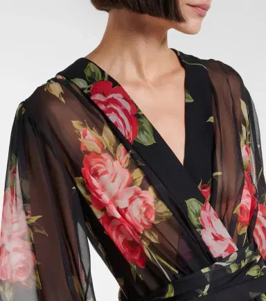 Dolce & Gabbana Floral silk midi dress | Thumbnail 3 Dolce & Gabbana Floral silk midi dress | Thumbnail 3
