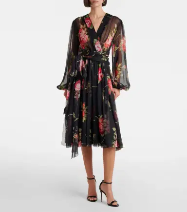 Dolce & Gabbana Floral silk midi dress | Thumbnail 4 Dolce & Gabbana Floral silk midi dress | Thumbnail 4