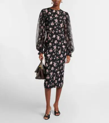 Dolce & Gabbana Floral silk-blend charmeuse midi dress | Thumbnail 2