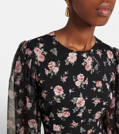 Dolce & Gabbana Floral silk-blend charmeuse midi dress | Thumbnail 4