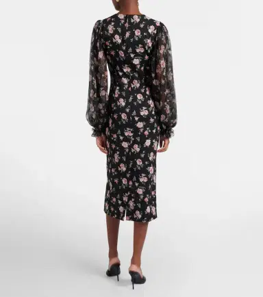 Dolce & Gabbana Floral silk-blend charmeuse midi dress | Thumbnail 5
