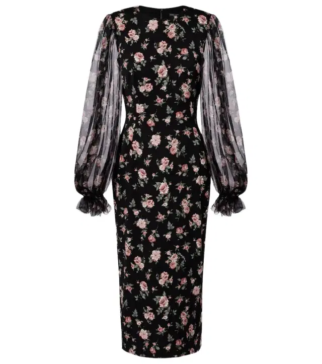 Dolce & Gabbana Floral silk-blend charmeuse midi dress