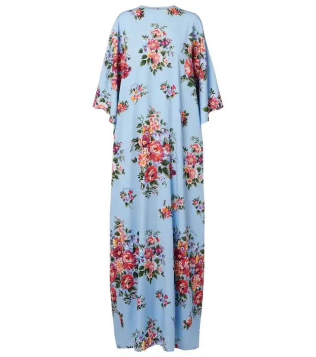 Floral silk-blend kaftan