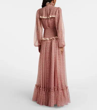 Dolce & Gabbana Floral silk and cotton chiffon gown | Thumbnail 3 Dolce & Gabbana Floral silk and cotton chiffon gown | Thumbnail 3