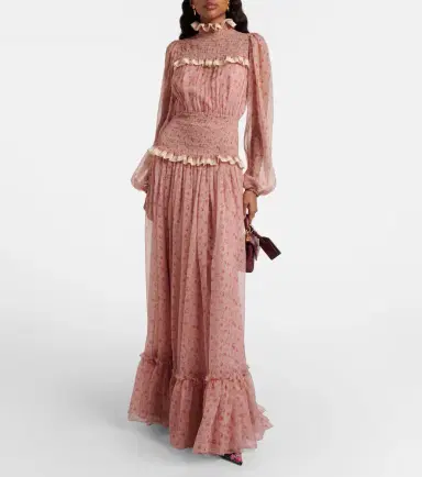 Dolce & Gabbana Floral silk and cotton chiffon gown | Thumbnail 7 Dolce & Gabbana Floral silk and cotton chiffon gown | Thumbnail 7
