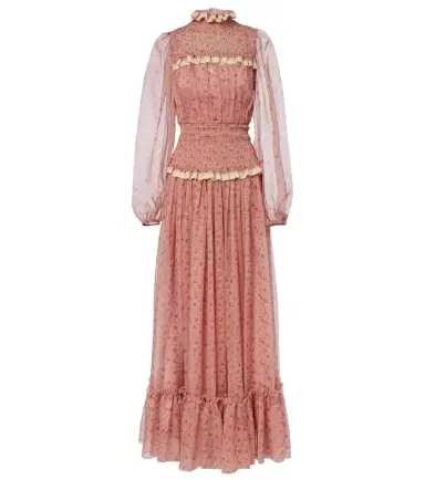 Dolce & Gabbana Floral silk and cotton chiffon gown | Thumbnail 1 Dolce & Gabbana Floral silk and cotton chiffon gown | Thumbnail 1