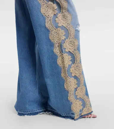 Dolce & Gabbana Lace-trimmed wide-leg jeans | Thumbnail 6 Dolce & Gabbana Lace-trimmed wide-leg jeans | Thumbnail 6
