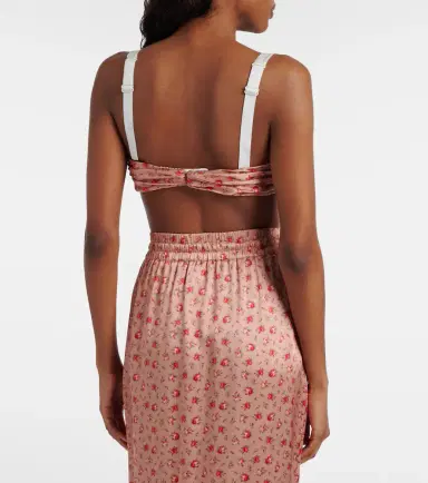 Dolce & Gabbana Floral draped silk satin bra | Thumbnail 2 Dolce & Gabbana Floral draped silk satin bra | Thumbnail 2