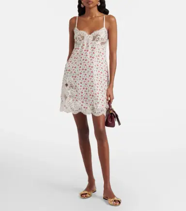 Dolce & Gabbana Floral silk and cotton-blend slip dress | Thumbnail 2